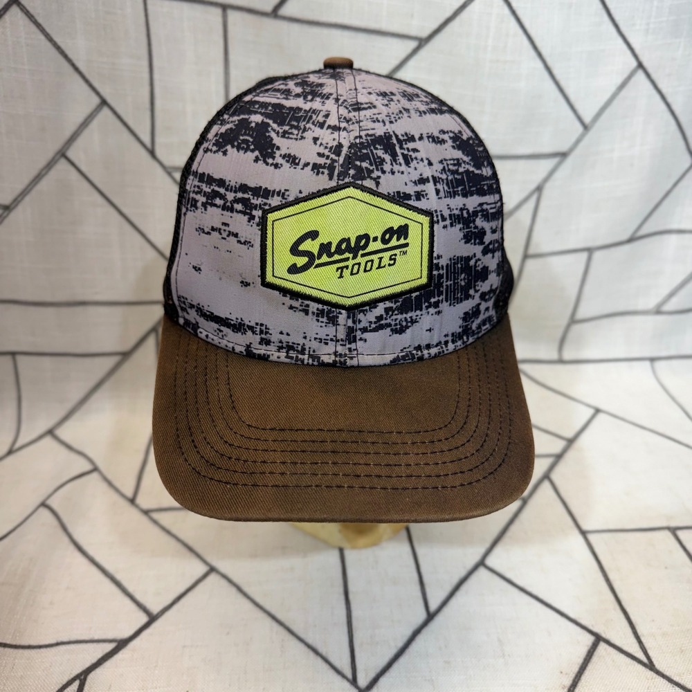 Snap-on‎ Tools Trucker Hat OSFM Brown Camo Neon Patch Snapback Cap